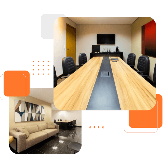 Ambiente da unidade Luxemburgo do Desk Coworking